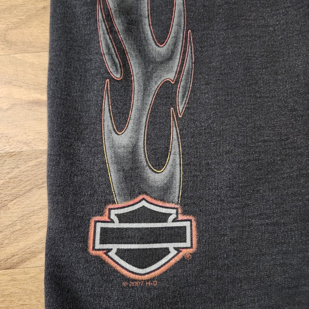 VTG Harley-Davidson Striking Flames Graphic Sweatpants Black Loose Fit Size XL - Picture 16 of 16